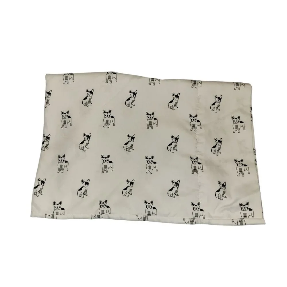 Cynthia Rowley White and Black Pillowcase With French Bulldogs